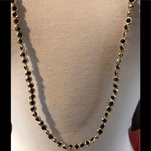 GoldTone with black Crystals Necklace